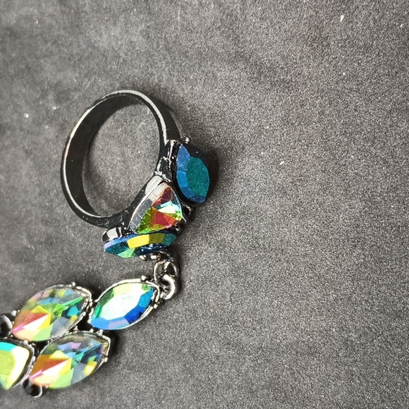 Guess chain bracelet ring multicolored rhinestone - Picture 2 of 4